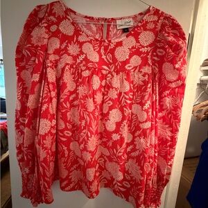 Universal Thread Red Floral Blouse